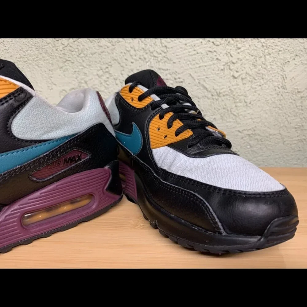 RARE‎ 🚀 Nike Wmns Air Max 90 Silver Bordeaux Teal Light Geode 325213-058 Size 7